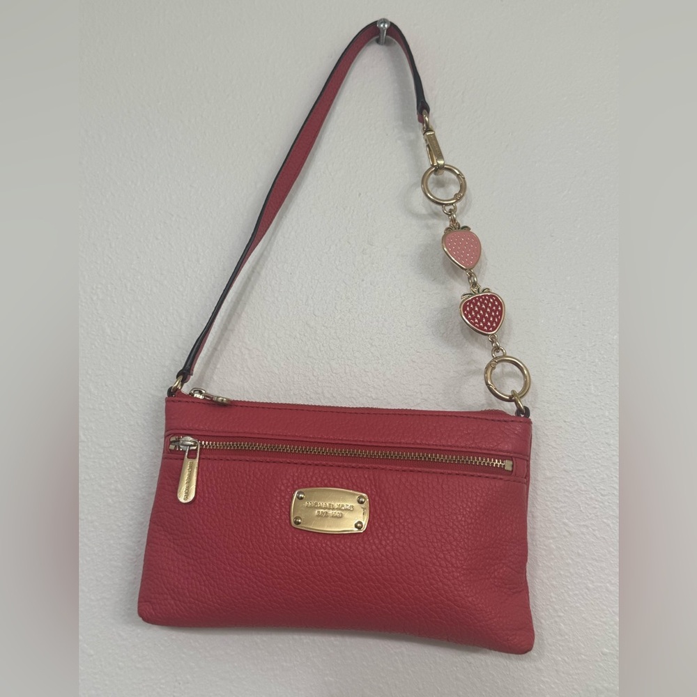 🍓🍓🍓Michael Kors Red Leather shoulder Bag